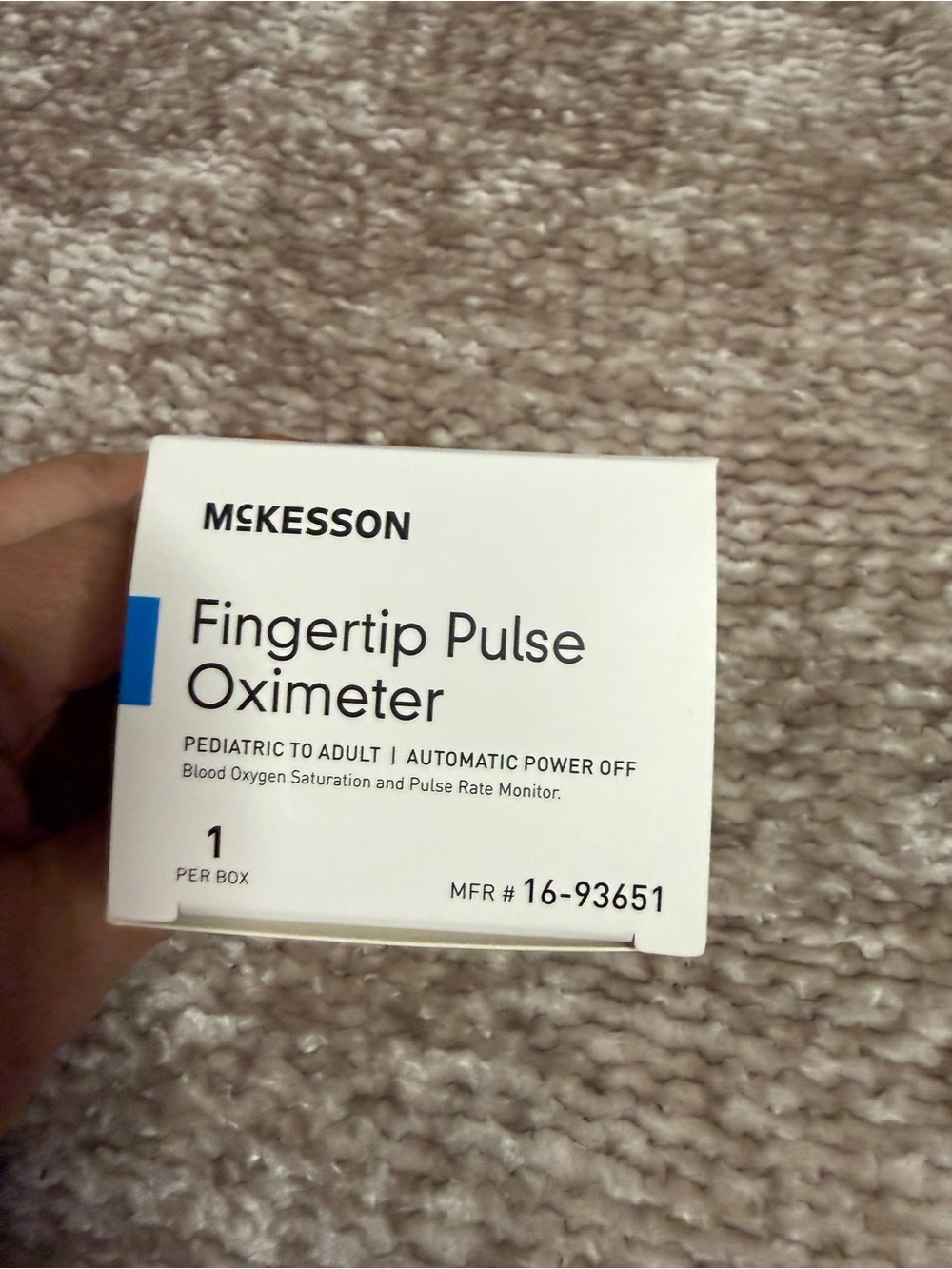 McKesson Fingertip Pulse Oximeter Black Digital Pediatric To Adult 16-93651